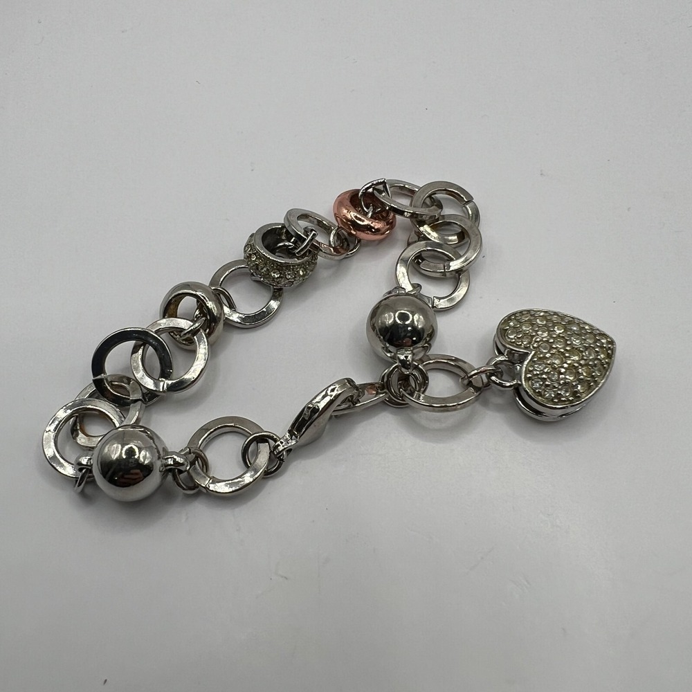 Park Lane Mixed Metal Bracelet Rose Gold‎ Silver Tone Crystal Heart